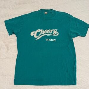VINTAGE 80s Screen Stars 50/50 Cheers Boston T Shirt szXL made in USA